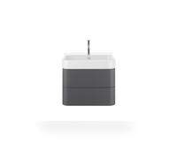 Lavamanos Duravit Happy D.2 60cm con rebosadero, con banco para grifos, 1 agujero para grifos, 2318600000, Color: Blanco