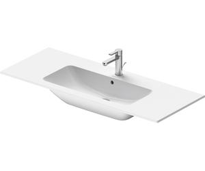 Lavamanos Duravit ME de Starck Furniture, sin agujero para grifo, rebosadero, con banco para grifo, 1230 mm, 23361200601, Color: Blanco con Wondergliss