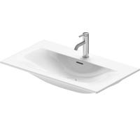 Lavamanos Duravit Viu 234483, 830 mm, con rebosadero, con banco para grifos, sin agujero para grifos, 23448300601, Color: Blanco con Wondergliss