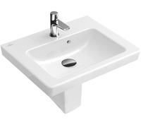 Lavamanos Subway 2.0 de Villeroy & Boch, 1 agujero para grifo, con rebosadero, 450x370mm, 731545R1, Color: Cerámica Blanca