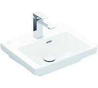 Lavamanos Subway 3.0 de Villeroy & Boch, 1 agujero para grifo, con rebosadero, 450x370mm, 43704501, Color: blanco-alpino