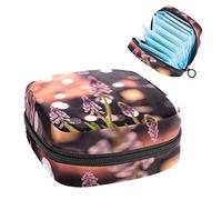 Lavanda hermosa bolsa portátil para periodos de fotos, bolsa de almacenamiento de tampones para servilletas sanitarias, Varios colores, 4.7x6.6x6.6 in/12x17x17 cm