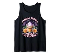 Lavanda Miel Capuchino Mujeres Baristas Sweet Floral Sip Camiseta sin Mangas
