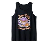 Lavanda Miel Capuchino Mujeres Baristas Sweet Floral Sip Camiseta sin Mangas