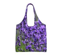 Lavanda morada,Bolsas de mano reutilizables, bolsas de supermercado, bolso de hombro de lona de gran capacidad
