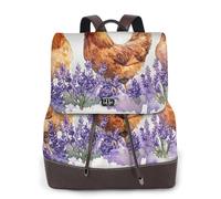 Lavanda, pollo Mochila de viaje a la moda para mujer, mochila casual, mochila de cuero estampada para mujer para el trabajo