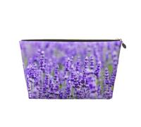 Lavanda Púrpura Impresa, Bolsa de Maquillaje Bolsa de cosméticos Bolsa de artículos de tocador de Viaje portátil Bolsa de artículos de tocador