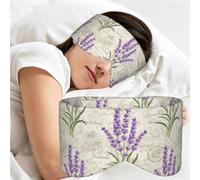 Lavandas en una postal antigua, Antifaz para dormir, ideal para el hogar, viajes y trabajo por turnos. Cubre completamente los ojos y bloquea la luz.