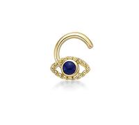 Lavari Jewelers Anillo de nariz curvado de calibre 20 esmaltado contra el mal de ojo para mujeres u hombres en oro amarillo de 10 quilates, unisex, hipoalergénico, 20 g, Metal, Sin gemas.