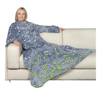 Lavatelli 1154 Manta con Mangas, Poliéster, Azul, Talla Única