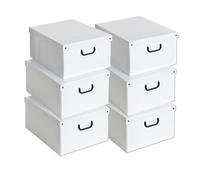 Lavatelli 6 cajas armario de cartón para ropa y para cambio de temporada y habitación infantil, caja de regalo, organizador de almacenamiento grande, 40 x 50 x 25 cm