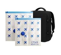 Lavatelli - Juego de 2 bolsas de viaje al vacío 40x45 cm, compatibles con mochila Ryanair 40x30x20 y equipaje de mano, ahorro de espacio con válvula universal, reutilizables, para viajes y vacaciones