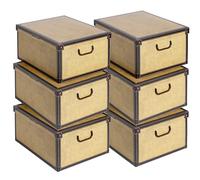 Lavatelli Juego de 6 cajas armario de cartón para ropa y para cambio de temporada y habitación infantil, caja de regalo, organizador de almacenamiento, 40 x 50 x 25 cm