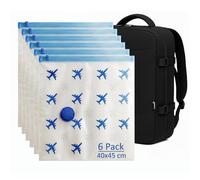 Lavatelli Set 6 Bolsas al Vacío para Viaje 40x45 cm Ahorro de Espacio para Mochila Ryanair 40x30x20 Equipaje de Mano Cabina Organizador Maleta Ropa Válvula Universal Cierre Hermético