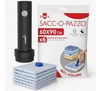 Lavatelli - Set Bolsas al Vacío 60 x 90 cm + Bomba Eléctrica Recargable USB-C | Ideal para Edredones, Mantas, Ropa y Armarios | Bomba Inalámbrica Compacta | Uso y ahorro de espacio en Casa y Viaje