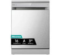 Hisense HS673A90X - Lavavajillas de 16 cubiertos en acero inoxidable