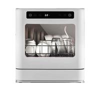 Lavavajillas de encimera, compacto y portátil para 4 lugares, lavado caliente a 75 °C, uso de agua de 5 litros, no requiere instalación, secado rápido