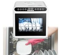 Lavavajillas de encimera de funcionamiento automático, mini modelo portátil con 4 modos de lavado y función de secado, ideal para cocinas pequeñas y caravanas, tanque de agua de 5 litros