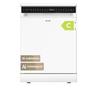 Lavavajillas evvo d4y, 16 cubiertos, libre instalación, 8 programas, extra silent, blanco