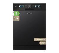 Lavavajillas EVVO D6 60cm, 15 Cubiertos, Clase B, Apertura Auto, Luz UV, Blanco, Inox y Negro Inoxidable