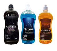 Lavavajillas Líquido a Mano Ultra Concentrado CHRONOS, Gran Poder Desengrasante, Elimina malos olores, Espumante, Aroma Canela, Ropa Limpia y NUEVO BLACK CEREZA Pack de 2
