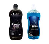 Lavavajillas Líquido a Mano Ultra Concentrado CHRONOS LABONCLER, Gran Poder Desengrasante, Elimina malos olores, Espumante, NUEVO BLACK CEREZA, Canela o Ropa Limpia (Mixto Cereza y Ropa Limpia)