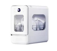 Lavavajillas Pequeño，lavavajillas De Sobremesa Compacto,lavavajillas Portátil,5 Programas,96H De Almacenamiento Y Secado，Sistema De Lavado De 4 Brazos Y 3,7L De Agua por Ciclo，Blanco