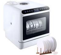 Lavavajillas portátil de mesa con 4 modos de lavado y secado al aire caliente, diseño compacto para platos y verduras