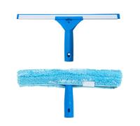 Lavavetri Professionale con Manico Telescopico - con manico antiscivolo e gancio adesivo | Tergipavimento per finestre, professionale in, Conn maniglia per Porta del bagno, Specchio e pavimento