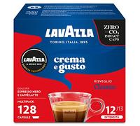 Lavazza A Modo Mio Crema y Sabor Clásico, 128 Cápsulas Café Espresso con Notas de Chocolate y Frutas Secas, Arabica y Robusta, Intensidad 12/13, Asado Mediano, 8 Cajas de 16 Cápsulas