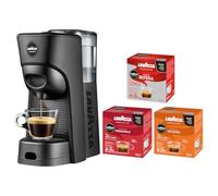 Lavazza, A Modo Mio Tiny Eco, juego de iniciación de máquina de cápsulas de café, compacto, compatible con cápsulas de café A Modo Mio, incluye 3 x 16 cápsulas