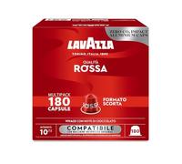 Lavazza, Calidad roja, 180 cápsulas Nespresso* originales, chocolate y frutas secas, arábica y robusta, intensidad 10/13, tostado medio