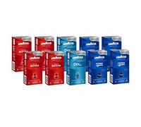 Lavazza, Cápsulas de café de aluminio compatibles con cafeteras Nespresso Original, sabores surtidos, 10 paquetes de 10 cápsulas, 4 x calidad roja, 4 x crema y sabor, 2 x Dek, 100 cápsulas