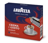 Lavazza, Crema e Gusto Classico, Café Molido Natural, 2 x 250 g, Ideal para Cafetera Italiana, de Filtro y Francesa, con Notas Aromáticas de Especias, Arábica y Robusta, Intensidad 7, Tueste Oscuro