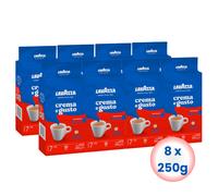 Lavazza - Crema e Gusto Cafe Molido - Italiano Ground Coffee Espresso Arabica Robusta Intensidad 7 / 10 - Cafetera Italiana Maquina Espresso Superautomatica - Pack 8 x 250g