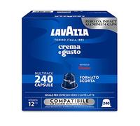 Lavazza, Crema e Gusto Clásico, 240 Cápsulas de Aluminio Compatibles con Máquinas Nespresso* Original, Notas de Especias, Chocolate y Madera, Arabica y Robusta, Intensidad 12/13, Tostado Medio, Pack