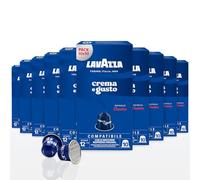 Lavazza, Crema e Gusto Classico, Cápsulas de Café Compatibles con Máquinas Nespresso Original, con Notas de Especias y Cacao, Arábica y Robusta, Intensidad 12/13, Tueste Ligero, 10 Paquetes x 10
