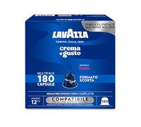 Lavazza, Crema y sabor clásico, 180 cápsulas de aluminio compatibles con máquinas Nespresso* original, con notas de especias, chocolate y madera, arábica y robusta, intensidad 12/13, tostado medio