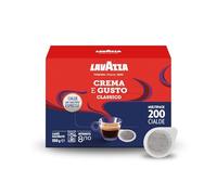 Lavazza, Crema y sabor clásico, café para cafeteras expreso, arábica y robusta con notas de madera y tabaco, intensidad 8/10, tostado oscuro, 4 paquetes de 50 cápsulas