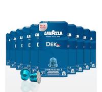 Lavazza, Espresso Dek, 100 cápsulas de café de aluminio compatibles con las máquinas Nespresso Original, notas de frutas secas y chocolate, arábica y robusta, intensidad 7/13, tostado