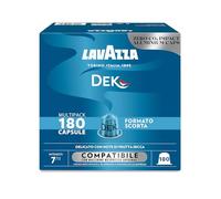 Lavazza, Espresso Dek - 180 cápsulas de café de aluminio compatibles con cafeteras Nespresso* Original, con notas de frutas secas y chocolate, arábica y robusta, intensidad 7/13, tostado medio