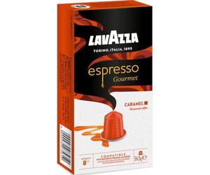 Lavazza, Espresso Gourmet Caramel, 10 Cápsulas de Aluminio Compatibles con Máquinas Nespresso Original, con Aroma Natural de Caramelo, 100% Arábica, Intensidad 8/13, Tostado Medio