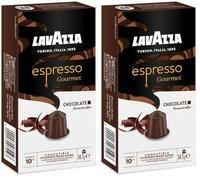 Lavazza, Espresso Gourmet Chocolate, 10 Cápsulas de Aluminio Compatibles con Máquinas Nespresso* Original, con Aroma Natural de Chocolate, Arábica y Robusta, Intensidad 10/13, Tostado Medio