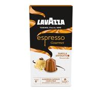 Lavazza, Espresso Gourmet Vainilla, 10 Cápsulas de Aluminio Compatibles con Máquinas Nespresso Original, con Aroma Natural de Vainilla, 100% Arábica, Intensidad 8/13, Tostado Medio