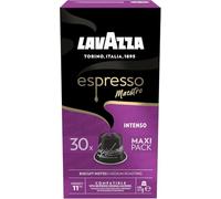 Lavazza, Espresso Maestro Intenso, 30 Cápsulas Aluminio compatibles con Nespresso, Madera, Especies y Notas de Cacao, Arábica y Robusta, Intensidad 11/13, Nivel medio de tostado, Impacto cero CO2