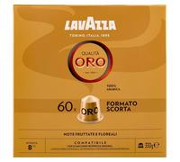 Lavazza Qualità Oro, 60 Cápsulas de Aluminio Compatibles con Máquinas Nespresso, con Notas Afrutadas y Florales, 100% Arábica, Intensidad 8/13, Tueste Ligero