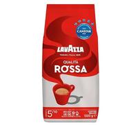 Lavazza, Qualità Rossa, Café en Grano Natural, Ideal para la Máquina de Café Espresso, con Notas Aromáticas de Chocolate y Frutos Secos, Arábica y Robusta, Intensidad 5, Tueste Medio, Paquete de 1 kg