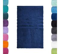 Lavea® 1 Toalla de Cara y Manos 50x100 cm in Rizo de Algodón Orgánico 100% Suaves y Absorbentes, para Casa, Hotel y SPA - Toalla de Baño - Azul Marino