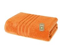 Lavea® 1 Toalla de Cara y Manos 50x100 cm in Rizo de Algodón Orgánico 100% Suaves y Absorbentes, para Casa, Hotel y SPA - Toalla de Baño - Naranja