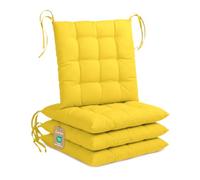 Lavea® Cojines para Sillas 40x40 cm, Juego de 4 con Lazos - Cojines para Comedor, Cocina y Terraza - Cómodos, Lavables para Interior y Exterior - Jardín, Balcón - Amarillo Pálido